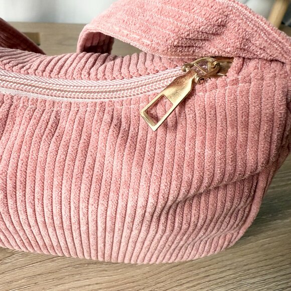Y2K Shoulder Bag Corduroy Pink - Picture 3 of 7